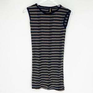 Verameat Striped Sleeveless Mini Dress S